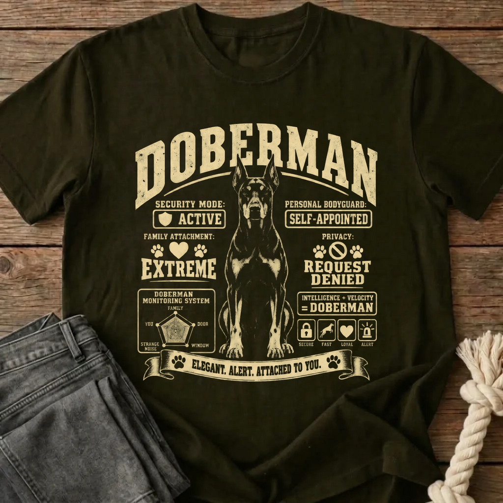 Doberman T-Shirt - Olive Green