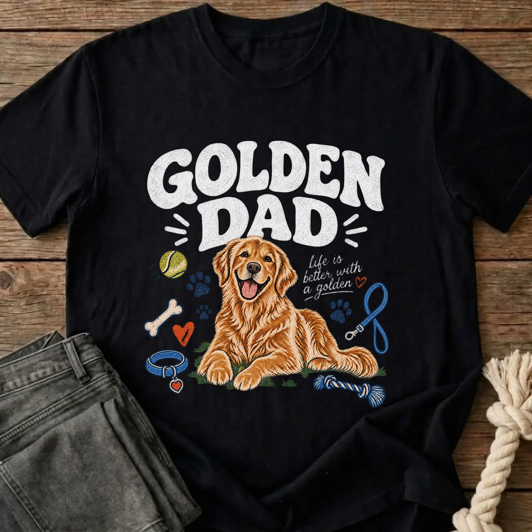 Golden Dad T-Shirt - Black