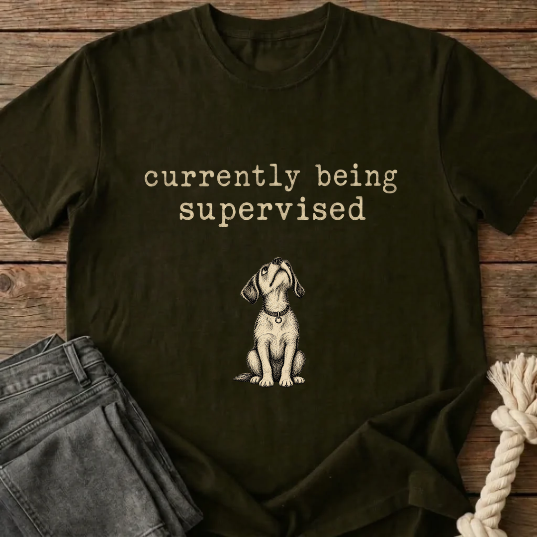 Currently Being Supervised T-Shirt - Olive Green