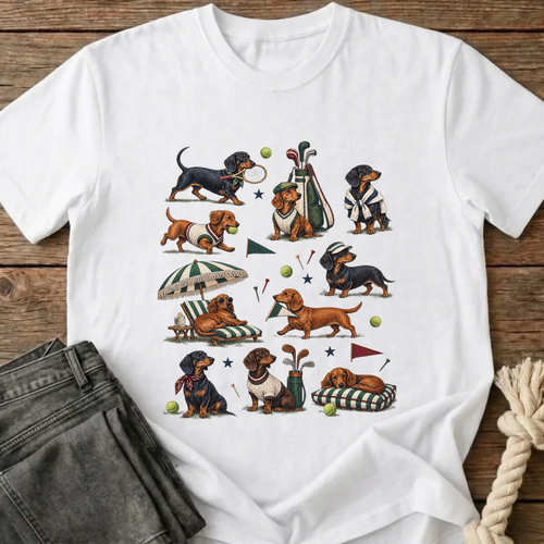 Country Club Dachshund T-Shirt - White