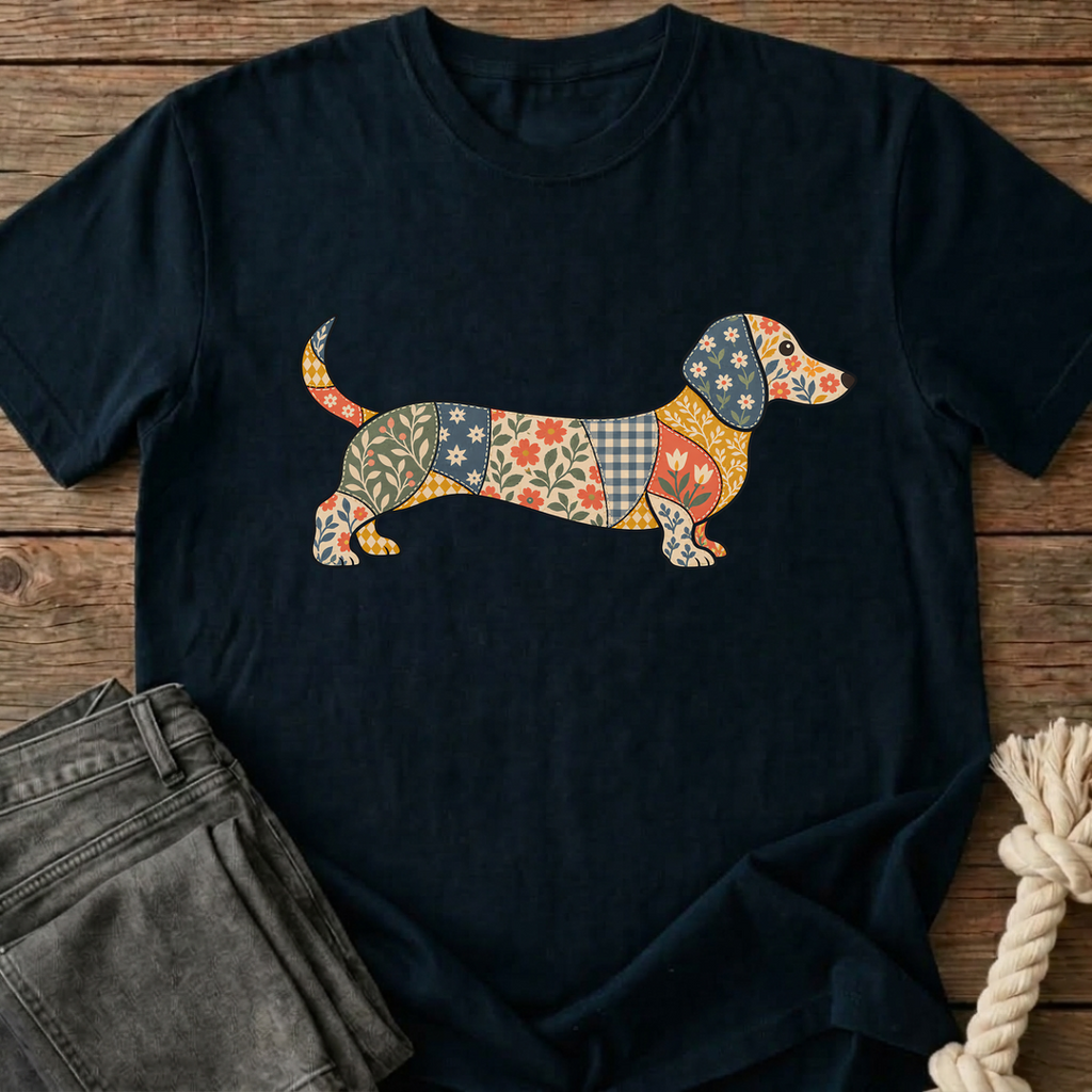 Dapper Dachshund T-Shirt - Navy Blue