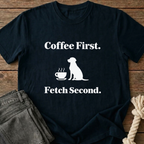 Coffee Before Fetch T-Shirt - Navy Blue