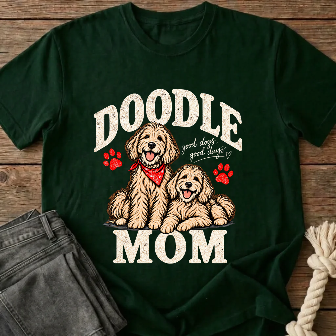 Doodle Mom T-Shirt - Bottle Green