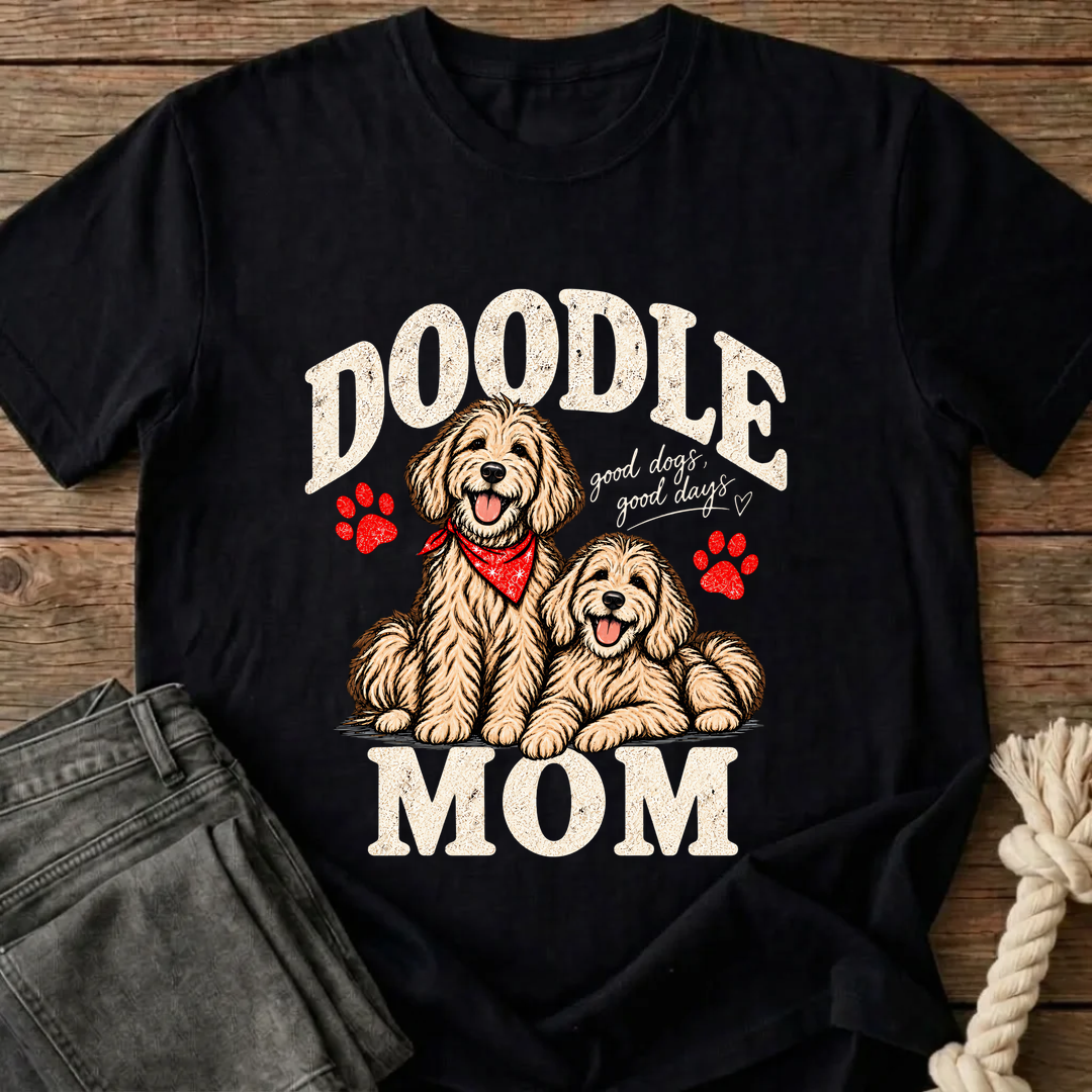 Doodle Mom T-Shirt - Black