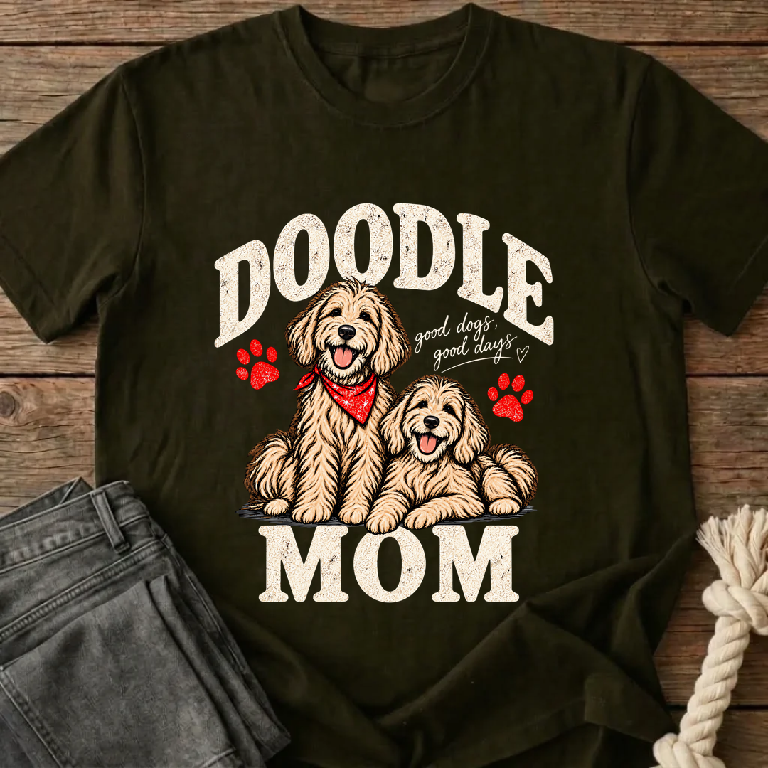 Doodle Mom T-Shirt - Olive Green